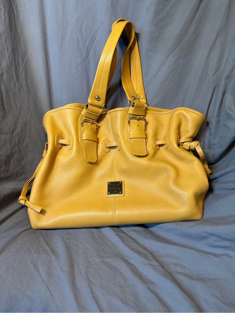 Dooney & Bourke Mustard Yellow Leather Shoulder Tote